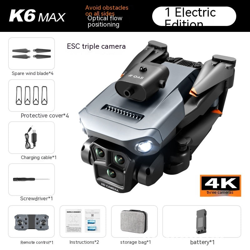 K6 MAX UAV Drohne Drei-Kamera HD Luftaufnahmen Hinderniserkennung