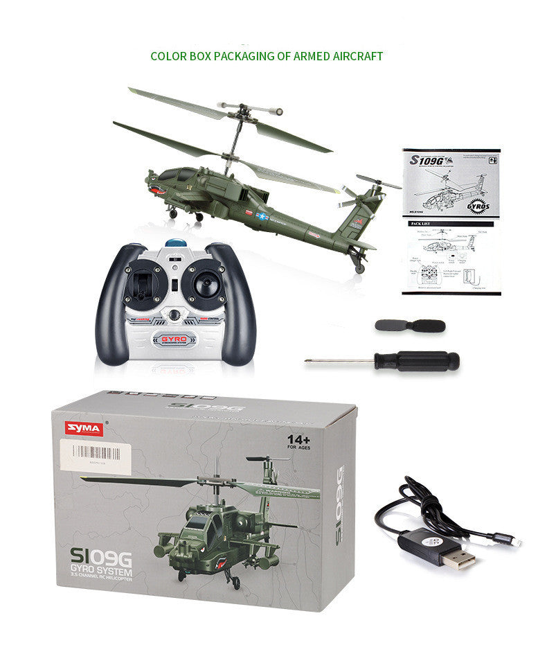 Apache Kampfhubschrauber Sturzresistente RC Drohne Helikopter Spielzeug