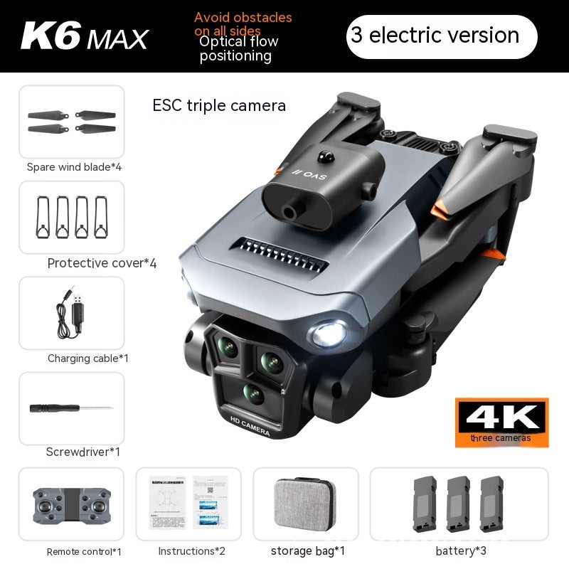 K6 MAX UAV Drohne Drei-Kamera HD Luftaufnahmen Hinderniserkennung